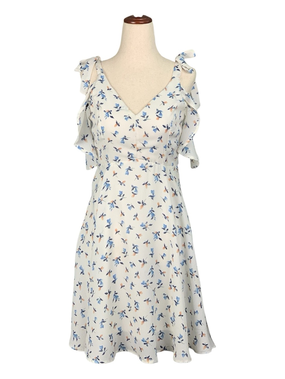 Altar'd State White Floral Mini Dress Flutter Sleeves Coquette Whimsical Small